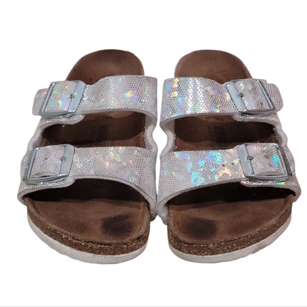 Birkenstock Arizona holographic sandals